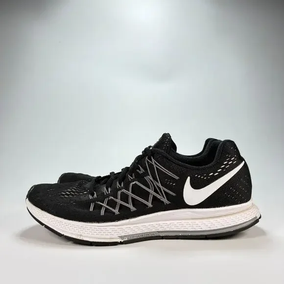 Nike Air Zoom Pegasus 32 Black Running Shoes Lace Up 749340-001 Men's Size 8.5 - Picture 2 of 10
